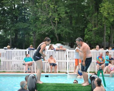 adults at swimming pool